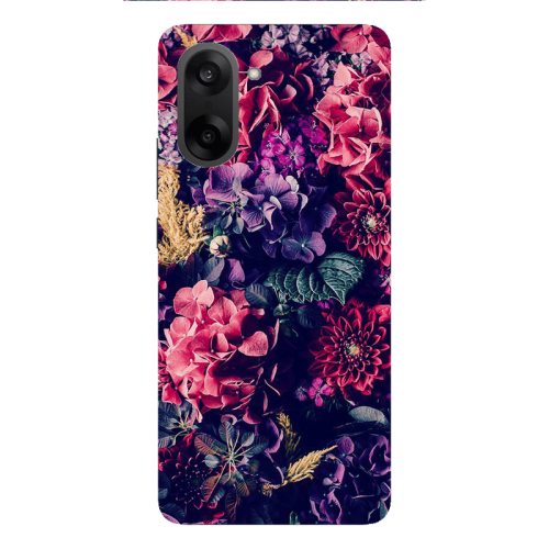 Oneplus Nord CE 5 Purple and pink flowers Transparent Silicone TPU Θήκη